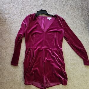 Velvet Long Sleeve Romper